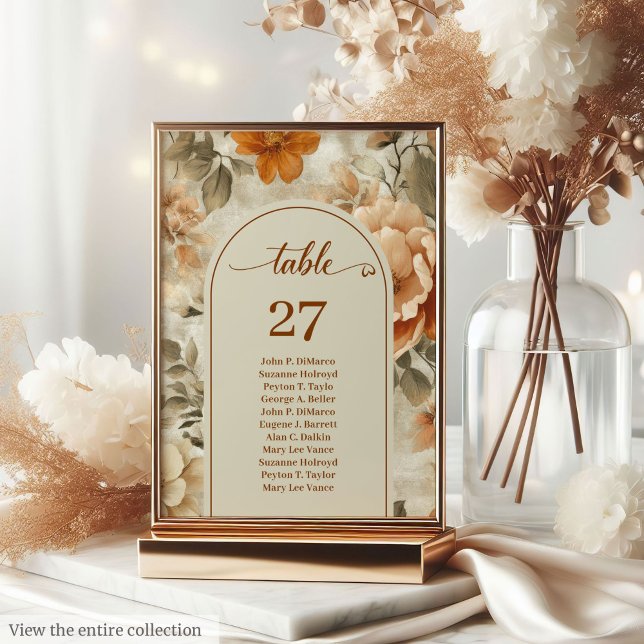 Numéro De Table Minimalist Boho Earthy Ivory Sage Floral Wedding  (Minimalist Boho Earthy Ivory Sage Floral Wedding Table Number

)