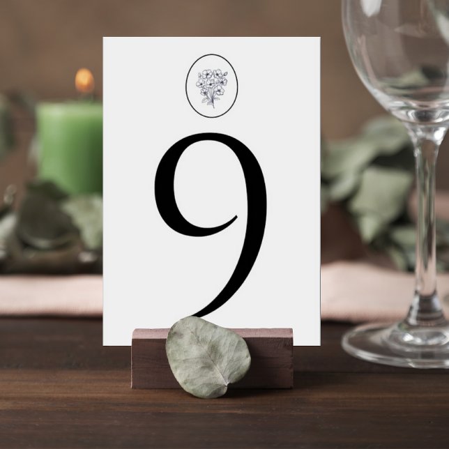 Numéro De Table Minimalist Gray Wedding Table Number Card (Créateur téléchargé)
