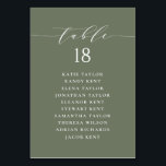 Numéro De Table Minimalist Script Taupe Green Wedding Seating Plan<br><div class="desc">Add a touch of charm to your event with our customizable table seating cards, designed with delightful whimsical script. Perfect for weddings, parties, or any special gathering, these cards will help guide your guests to their seats in style. Customize each taupe green table seating card with guest names and table...</div>