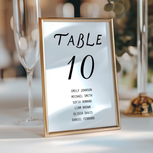 Numéro De Table Minimalist Script Wedding Table Number (Minimalist Script Wedding Table Number Table Sign)