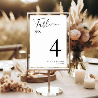 Numéro De Table Minimalist Wedding Decor Modern Wedding Reception