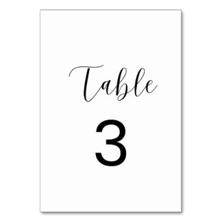 Numéro de table minimaliste 3 carte