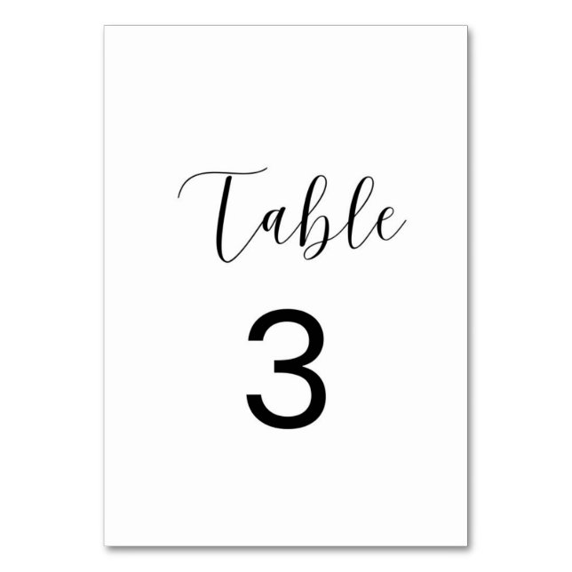 Numéro de table minimaliste 3 carte (Par défaut)