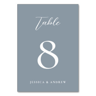 Numéro De Table Minimaliste bleu et blanc bleu et blanc Mariage si