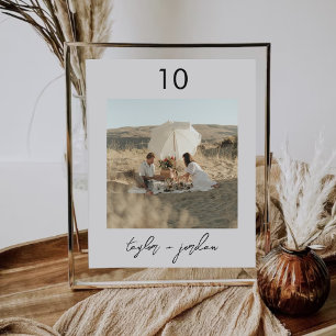 Numéro de table minimaliste du menu Photo Boho