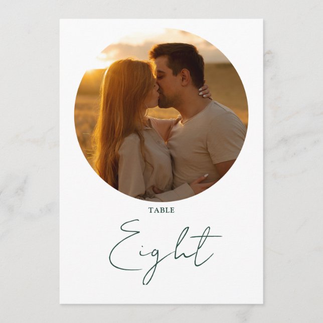 Numéro de table minimaliste Émeraude verte (Devant)