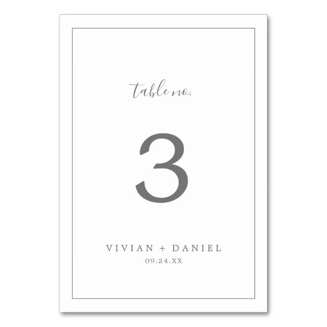 Numéro de table minimaliste en argent (Par défaut)