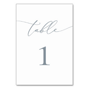 Numéro de table minimaliste en gris bleu foncé