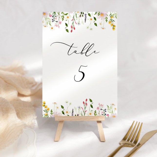 Numéro de table minimaliste fleur sauvage (Créateur téléchargé)