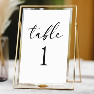 Numéro De Table Minimaliste minimaliste Élégant Classique Mariage 