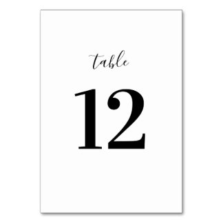 Numéro de table minimaliste moderne