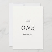 Numéro de table minimaliste moderne noir et blanc