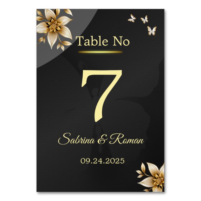 Numéro de table minimaliste noir (Par défaut)