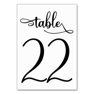 Numéro de table minimaliste noir 3,5x5 Tableau 2