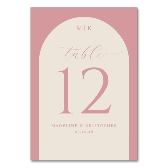 Numéro de table minimaliste rose élégant (Par défaut)