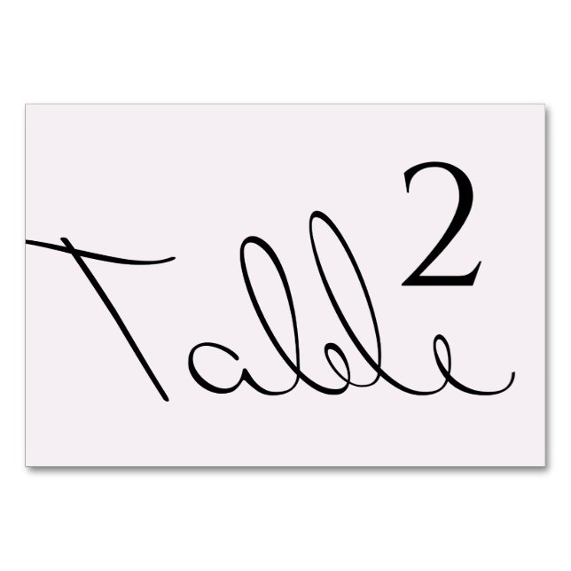 Numéro De Table Minuscule Typographie Plaisant Mais Mariage Formel (Devant)