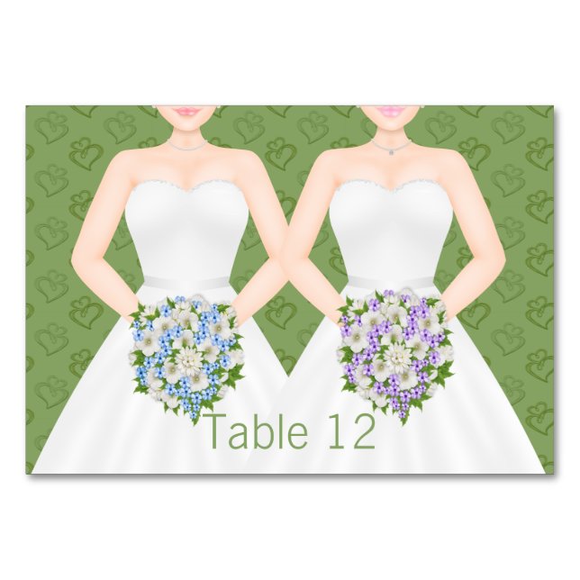 Numéro De Table Mme et Mme Deux Brides Mariage lesbienne (Devant)