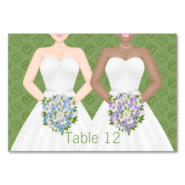 Numéro De Table Mme et Mme Deux Brides Mariage lesbienne (Devant)