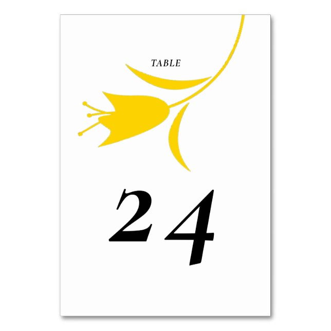 NUMÉRO DE TABLE MOD JAUNE MARIAGE TULIP (Par défaut)
