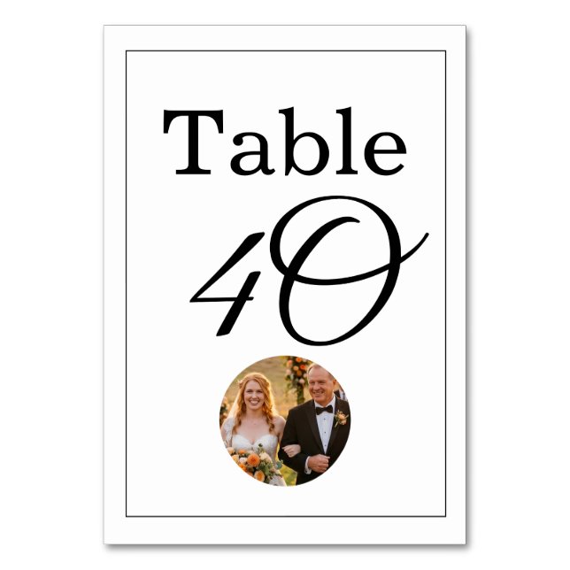 Numéro De Table Modèle avec photo personnalisable mariage  (Par défaut)