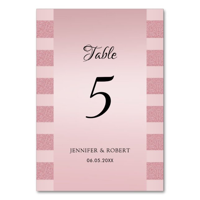 Numéro De Table Modèle de script élégant avec paillettes en or ros (Par défaut)