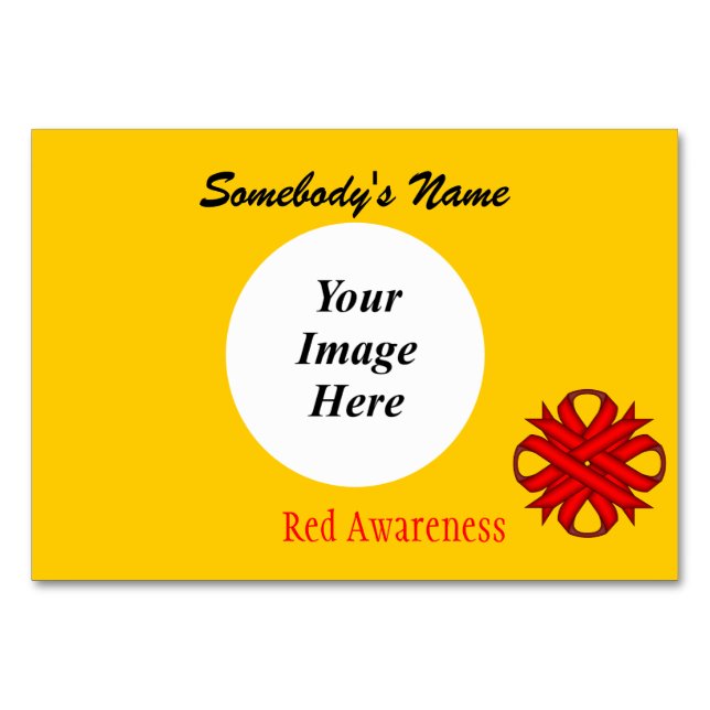 Numéro De Table Modèle du ruban de fermeture rouge (Devant)