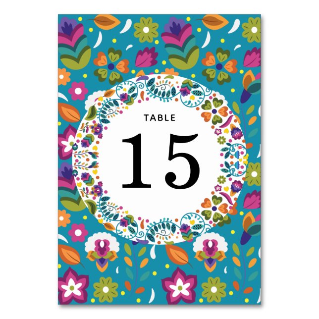 Numéro De Table Modèle floral Mariage de style mexicain (Par défaut)