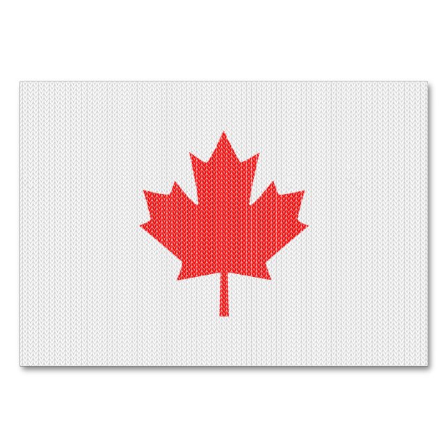 Numéro De Table Modèle Knit Maple Leaf Tricot Motif (Devant)