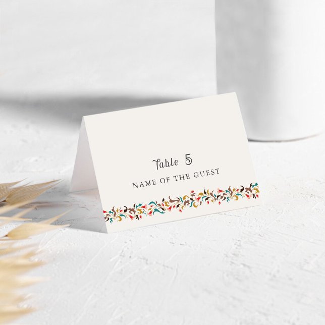 Numéro De Table Modern Elegant Romantic Floral Wreath Place Cards (Créateur téléchargé)