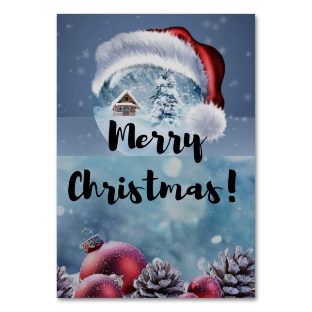 Numéro De Table Modern funny cute Christmas reindeer      (Par défaut)