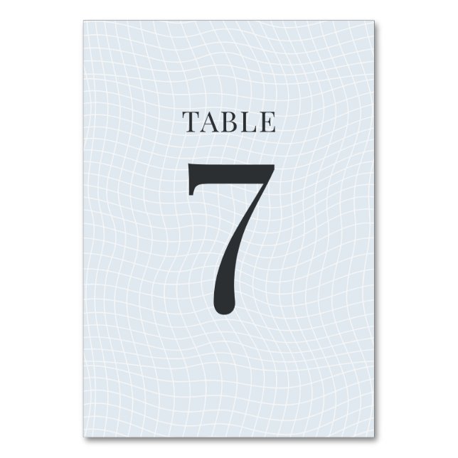 Numéro De Table Modern Glacial Blue & Warped Grid (Par défaut)