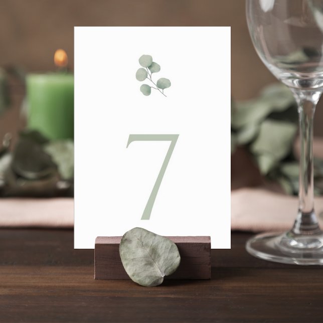 Numéro De Table Modern Greenery Reception Table Sign (Créateur téléchargé)