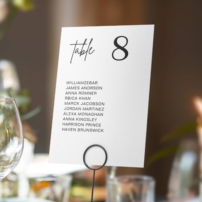 Numéro De Table Modern Minimal Wedding Table Number Seating Chart (Créateur téléchargé)
