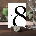 Numéro De Table Modern Minimalist Wedding Table Number Card<br><div class="desc">Elevate your reception tables with this modern minimalist wedding table number card. Designed with bold, oversized typography and refined serif detailing, this layout creates a striking yet sophisticated statement for your celebration. The dramatic large-scale number becomes an elegant focal point, while the delicate “No.” detail adds a subtle classic touch....</div>
