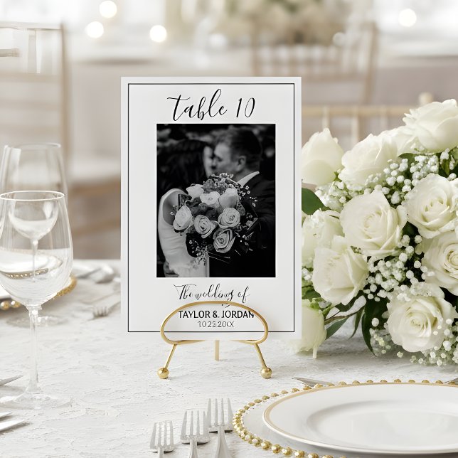Numéro De Table Modern Photo Table Number Wedding Reception Card (Créateur téléchargé)