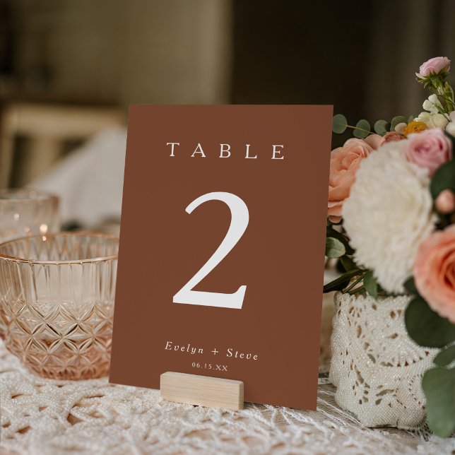 Numéro De Table Modern Terracotta Wedding Table Number (Créateur téléchargé)