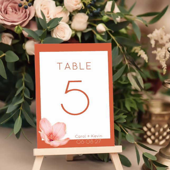 Numéro De Table Moderne audacieux mariage orange clair (Créateur téléchargé)