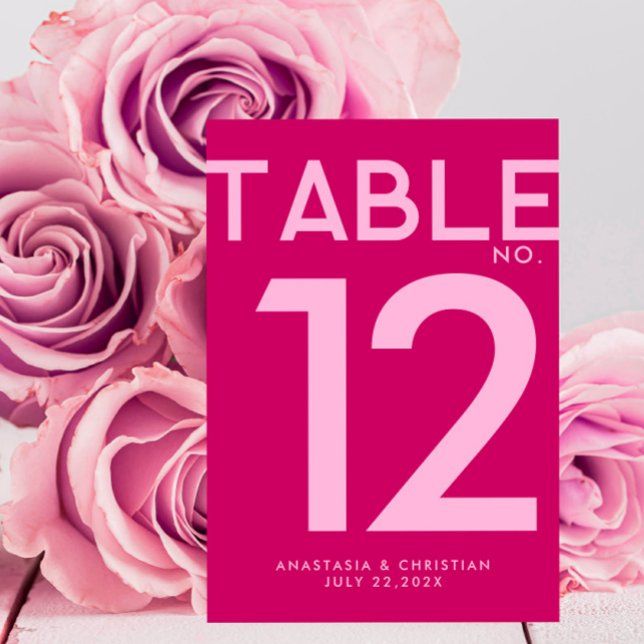 Numéro De Table Moderne et Magenta Audacieux (Créateur téléchargé)