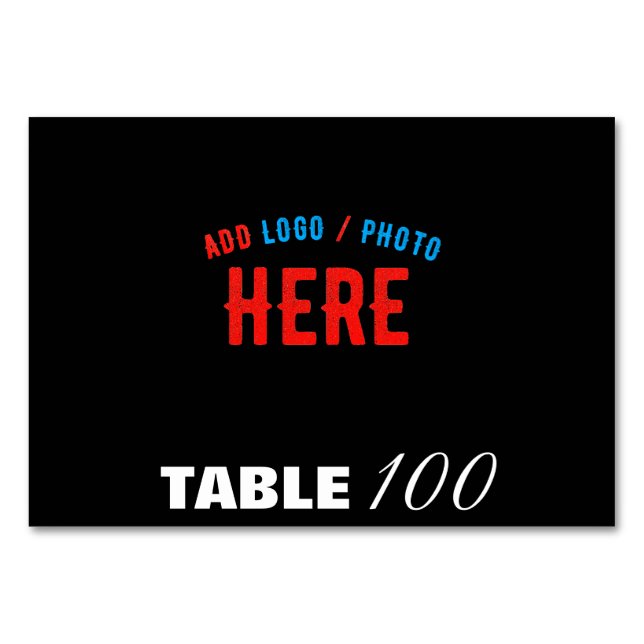NUMÉRO DE TABLE MODERNE ET MODERNE PERSONNALISABLE NOIR VÉRIFIÉ (Devant)