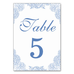 Numéro De Table Moderne Hydrangea Dusty Blue Détails floraux