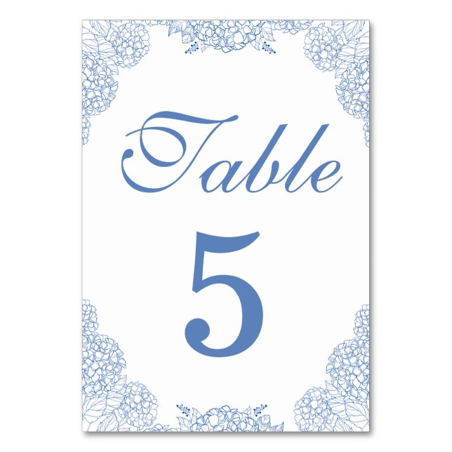 Numéro De Table Moderne Hydrangea Dusty Blue Détails floraux (Par défaut)