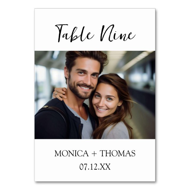 Numéro De Table Moderne manuscrit + Classique Serif Photo  (Par défaut)