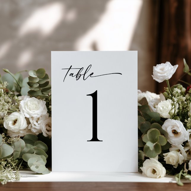 Numéro de table moderne minimaliste (Simple Editorial Design Table Number Card)
