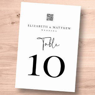 Numéro De Table Moderne minimaliste Élégant Mariage simple