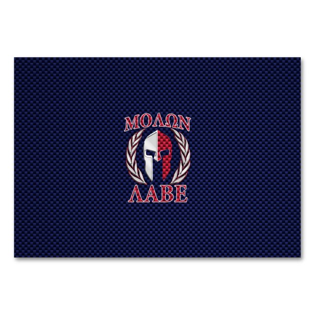 Numéro De Table Molon Labe Spartan Warrior Fibre de carbone Impres (Devant)