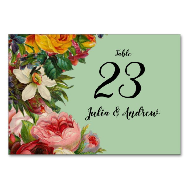 Numéro De Table Monnaie Florale (Devant)