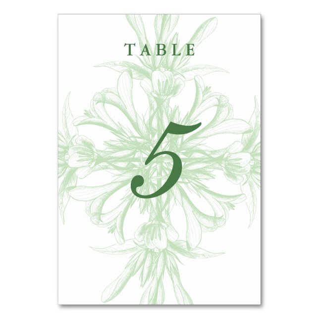Numéro De Table Monnaie vert et blanc Damas florales (Par défaut)