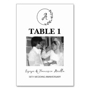 Numéro De Table Monogramme 50e anniversaire de mariage Photo perso