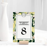 Numéro De Table Monogramme floral citron vert émeraude Mariage<br><div class="desc">Ce Monogramme floral citron Emerald Green Mariage Table Number design est un choix brillant pour créer une esthétique élégante et belle pour votre mariage ou toute autre occasion spéciale. Blanc classique avec typographie noire sophistiquée et calligraphie chic donne un ton de style moderne mais traditionnel. Les bordures et les arrière...</div>