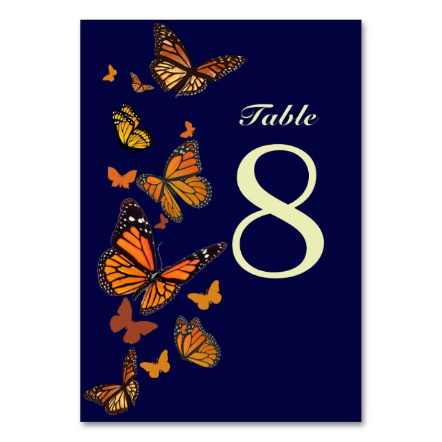 Numéro De Table Monogramme papillon mariage de automne Monarch (Par défaut)